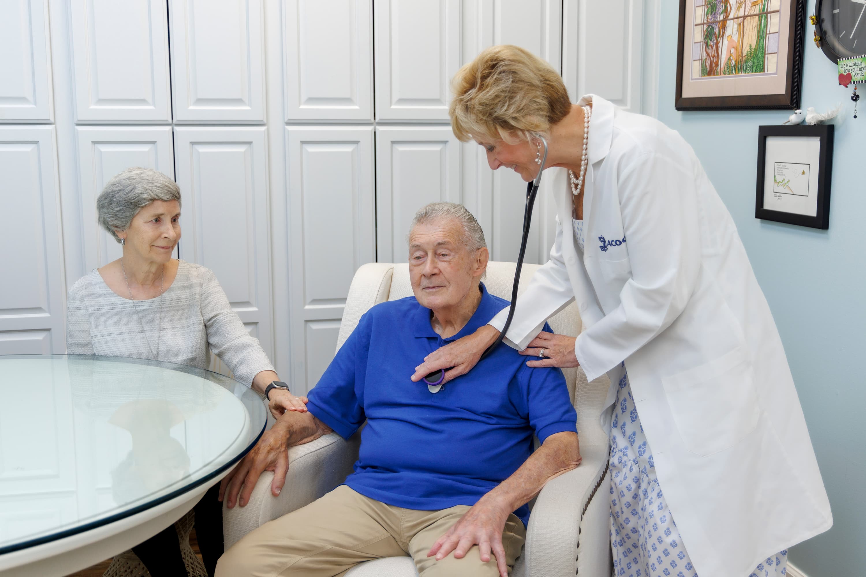 Dr. Pam Gaudry with a patient at Coastal Care Primary Care